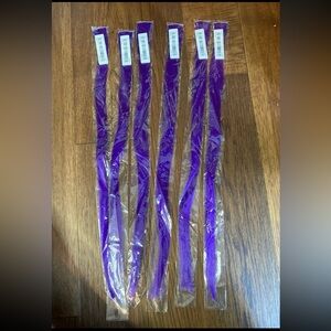 New 6 Purple Clip in Hair Extensions 22”